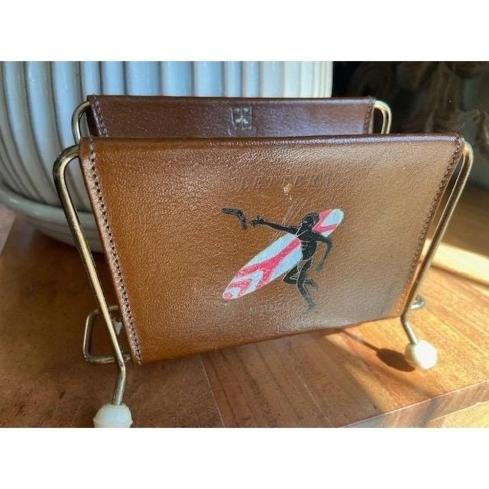 Chesterfield Australia Genuine Kangaroo Leather Letter Holder Vintage MidCentury